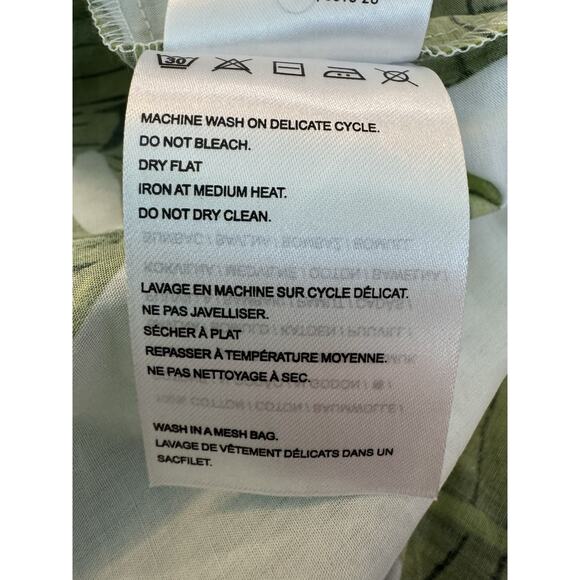 NEW! Farm Rio Palm Fan Midi Dress XL White Green Tropical Cotton Beaded Straps - Picture 12 of 12